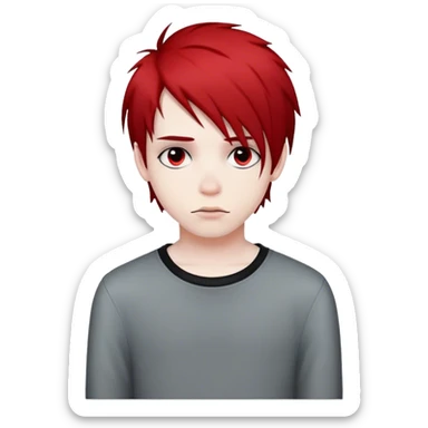 emo boy with black and red hair sticker
