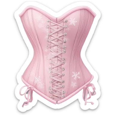 Pastel pink corset with snowflake design sticker