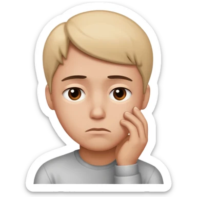 Emoji triste 😔 qui pense à M sticker