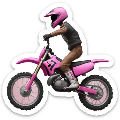 Pink dirt bike  sticker