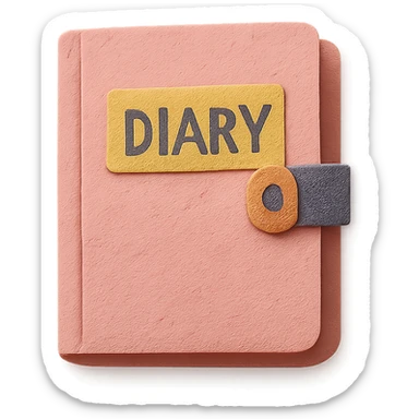 a pink diary, paper craft style sticker