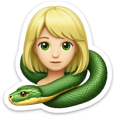 Snake with a bobbed blond wig sticker