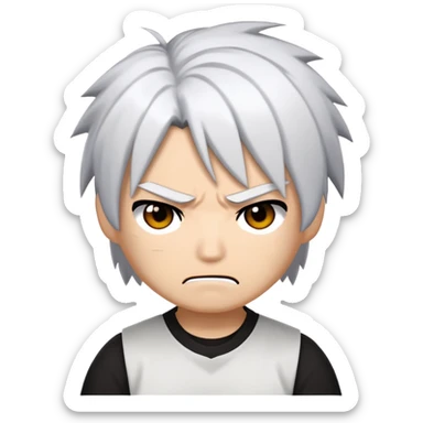 Make 50 Roblox Emojis of Anime Characters Half Black and White Hair by Wearing a Neat Shirt in Angry Style  sticker