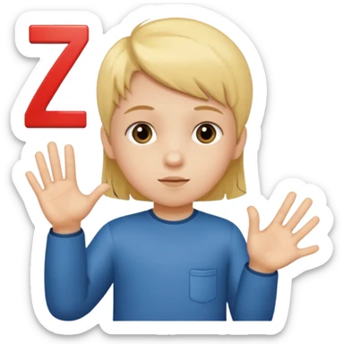 A Lil kid holding 6 7 sticker