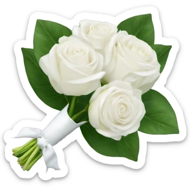 White hydrangea white roses and white tulip bouquet  sticker