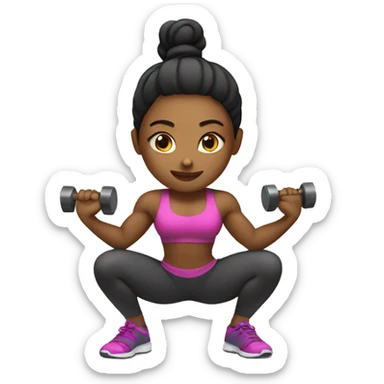 Girl squatting weights sticker