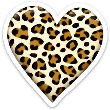 Leopard print heart  sticker