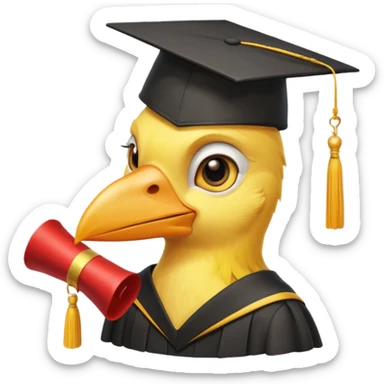 Bird graduate college sticker