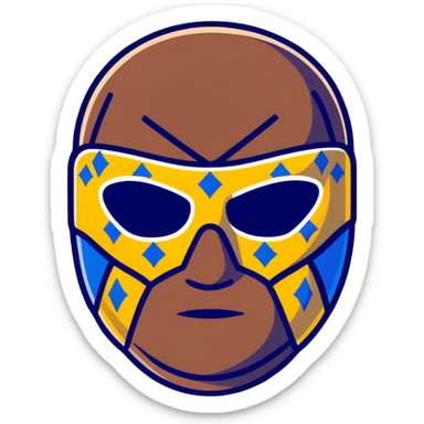 designer Louis Vuitton luchador mask with the iconic LV monogram pattern and damier print sticker