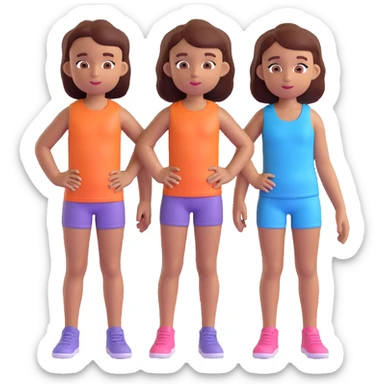 Slightly increase the volume of the upper body of the girl, separate the girl and the boy from each other, make the skin color the same for both. Keep the cartoonish 3D style. Background transparent. sticker