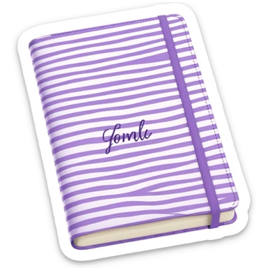 Cute  journal cover, pastel purple gingham pattern
Handwritten feminine typography, soft aesthetic, cozy girl vibe
Clean product mockup, minimal shadows, lifestyle stationery style sticker