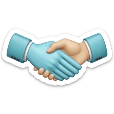 make it the exact hex color of A8F2F9, the handshake emoji. make it both look like an actual hand with 5 fingers sticker