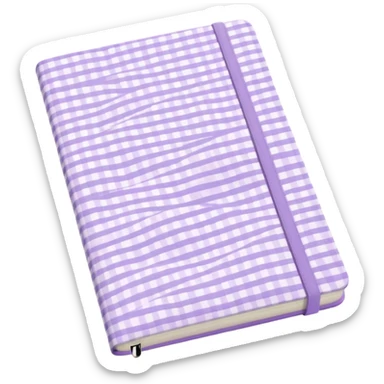 Cute  journal cover, pastel purple gingham pattern
Handwritten feminine typography, soft aesthetic, cozy girl vibe
Clean product mockup, minimal shadows, lifestyle stationery style sticker