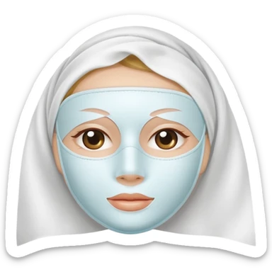 a white skincare beauty mask pack for face, made with cloth, without face sticker
