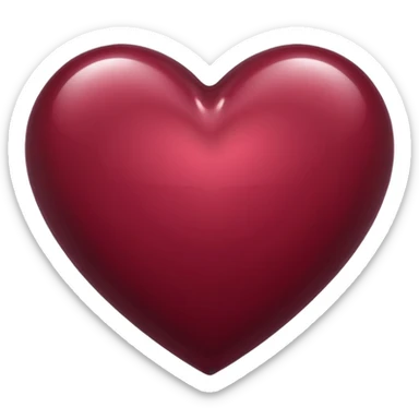 burgundy heart with a shine emoji sticker