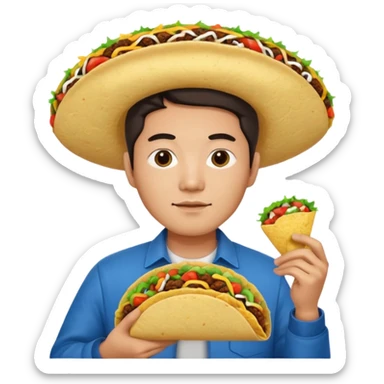 Korean man with a taco  sticker