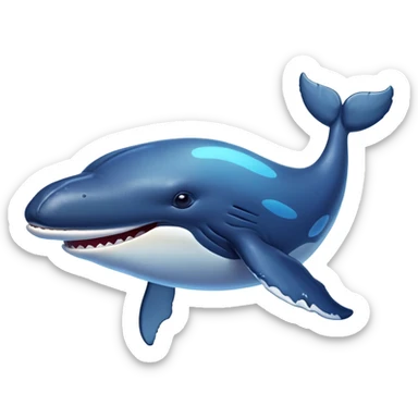 Cinematic Comical Humpback Whale Portrait Emoji, Head tilted dramatically with an exaggeratedly shocked expression, featuring a massive yet graceful body with wide, comically expressive eyes full of playful disbelief and animated pectoral fins, Simplified yet hilariously expressive features, highly detailed, glowing with a slightly sassy oceanic glow, high shine, dramatic yet playful, stylized with an air of cheeky marine mischief, soft glowing outline, capturing the essence of a meme-worthy humpback whale that looks ready to make waves with its hilariously dramatic antics! sticker