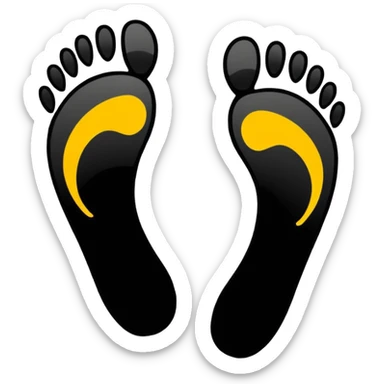 A pair of footprints with a prohibited symbol and text that reads "NO FEET" over them. sticker