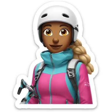 ski girl with pink gear sticker