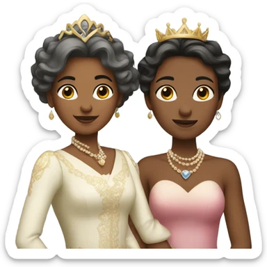 2 women princesses couple  sticker
