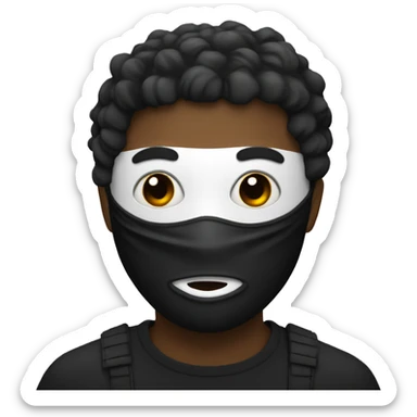 black and withe mask sticker