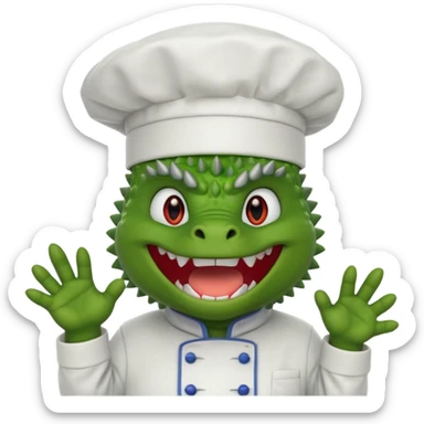 Godzilla with a chef hat sticker