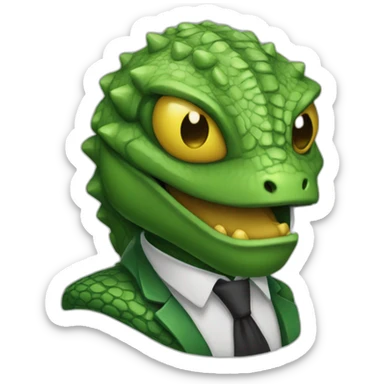 reptiloid in a suite sticker