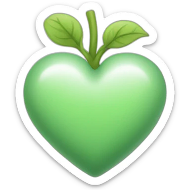 A heart with a peaceful green color sticker