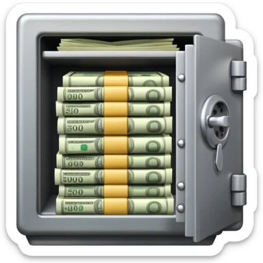 Dinero en una caja fuerte sticker