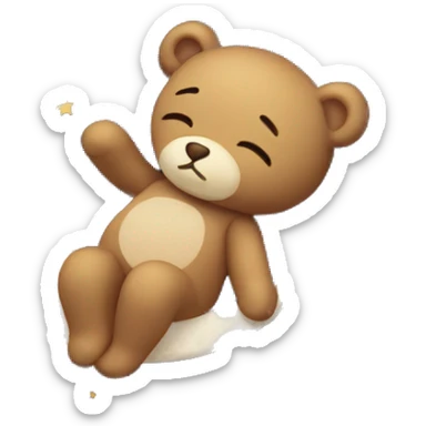 Teddy bear sleeping on the moon sticker