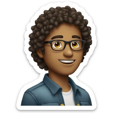 Cute guy with glasses from El Salvador with curly hair sticker