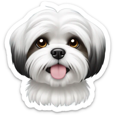 black and white shih tzu maltese dog with underbite sticker