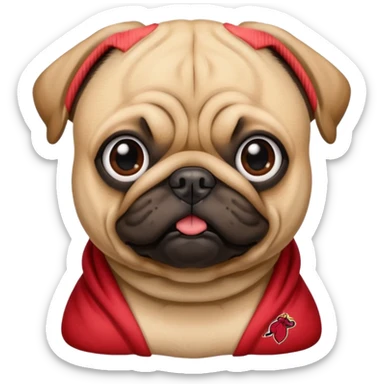 miami heat logo pug dog sticker