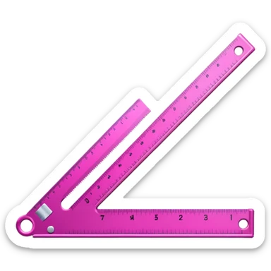 mac os icon, ruler, measures, vivid pink sticker