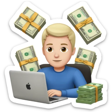 aktien experte er sitz am laptop und verdient durchs traden geld

geld sollte um ihn herum sein sticker