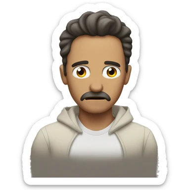 a man covering fear sticker