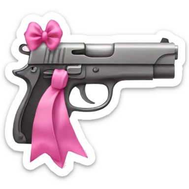 pink pistol with  pink bow sticker