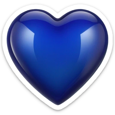 Glass cobalt heart  sticker