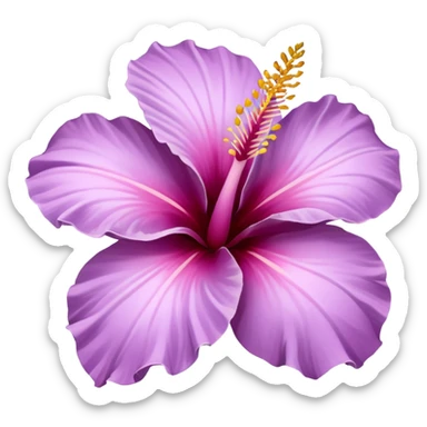 single lilac hibiscus blossom facing left in png form  sticker