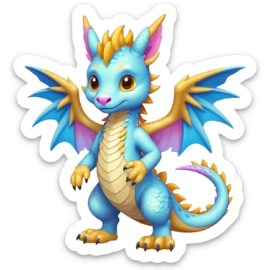 anthropomorphic anthro kawaii cute colorful shiny furry Dutch Angel Dragon-fursona-fursuit furry  (2 legs, 2 arms) (full body) (shoulder bust) (half body) sticker