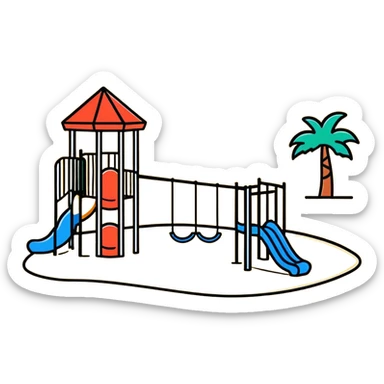 children's playground with jungle gym sticker
