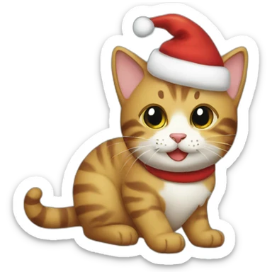 merry christmas cat sticker