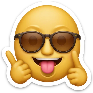 Fassa um emoji simples aquele da carinha amarelo de óculos escuro dando uma língua bem ofensiva e mostrando o dedo do meio da mesma forma sticker