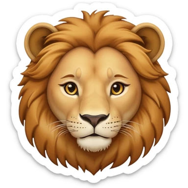neutral headshot of a confident female lion sticker