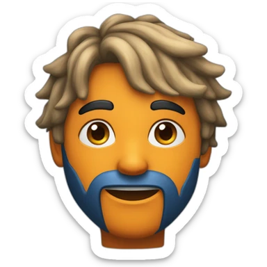 Un mec noir avec des cheveux de couleur bleu dégradé orange moutard sur le visage des symboles doré. Des cornes de bélier orange moutard sticker