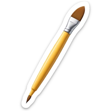 A digital paintbrush hovering in the air, drawing an incomplete emoji with smooth, sketch-like lines. Tiny sparkles and creative energy flow from the brush, giving the sense of creation. Minimalist, clean, and modern digital illustration, perfect for an empty state UI. sticker