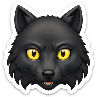 a black wolf raising an eyebrow sticker