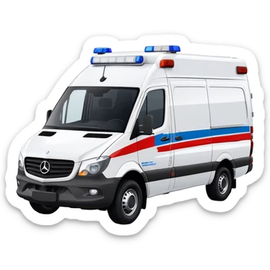 Ambulance - Mercedes-Benz Sprinter (Model Year: 2018) (Iconic Colour: White with red and blue markings) sticker