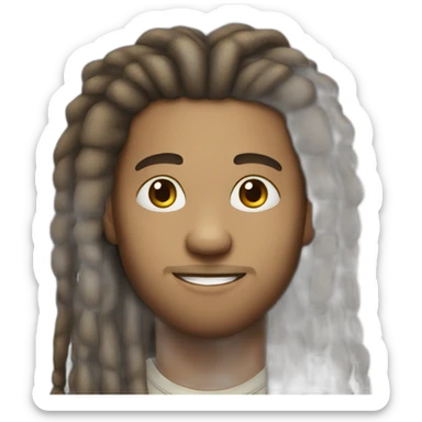 Pretty light-skin man with dreadlocks sticker
