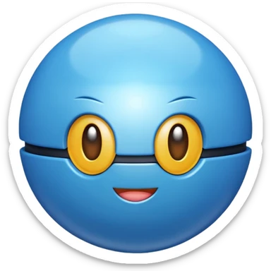 A blue Pokéball with highlights, emoji style, variation 5 sticker